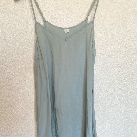 Vintage Inspired Y2K Light Blue Silky Minimalist Slip Dress Medium - Picture 6 of 9